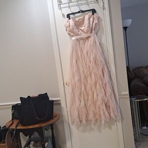 Elegant Pink Strapless Gown